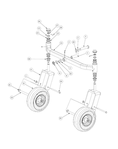Front Caster Assembly Diagram and Parts List for M54-KW 53BB5DBW750-23-HP Cub Cadet Lawn Tractor